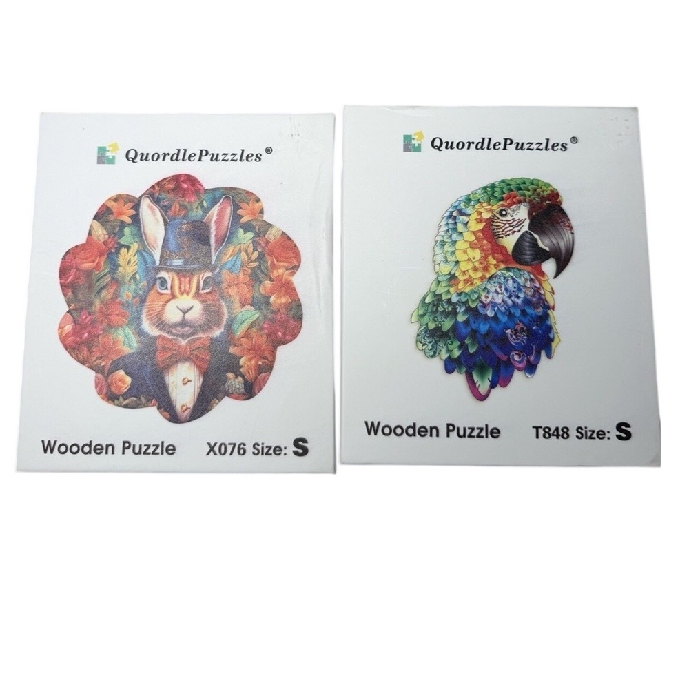 Bunde Of Two Quorddle Puzzles  Size Small Wooden Puzzle Jigsaw